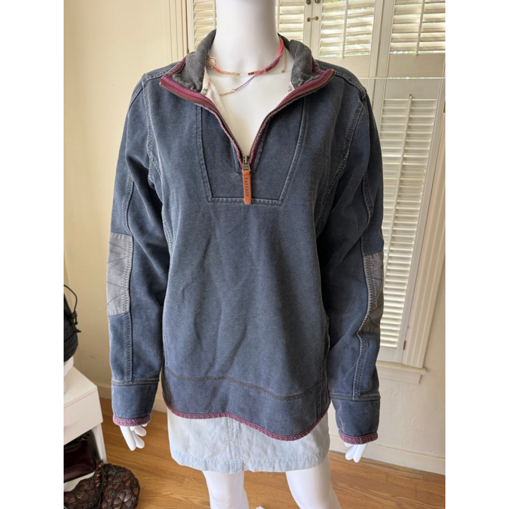 Airlie Gray Burgundy Quarter-Zip Sweatshirt M